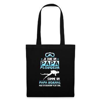 papa plongeur cadeau plongée sous marine - Sac en tissu - noir - Devant
