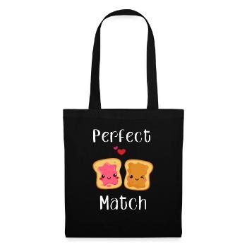 Match Perfect Match love perfect relationship couple - Tote Bag - black - Front