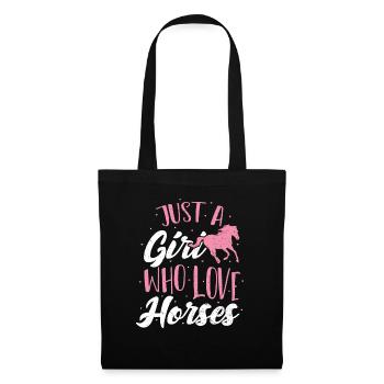 Juste une fille qui aime les chevaux - cheval - Sac en tissu - noir - Devant