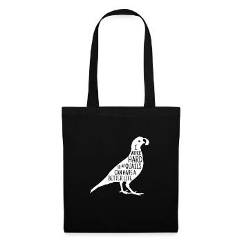 Caille oiseau cadeau pose caille éleveur de caille - Sac en tissu - noir - Devant