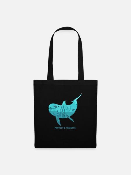 Les dauphins Dauphins Protection des espèces Protection de la nature Protection des animaux - Sac en tissu - noir