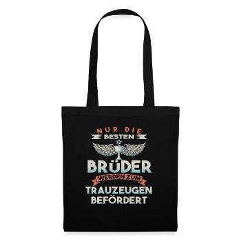 Geschenk für Bruder als Trauzeuge - Stoffbeutel - Schwarz - Vorne