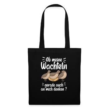 Wachtel Vogel Geschenk Legewachteln Wachtelzüchter - Stoffbeutel - Schwarz - Vorne