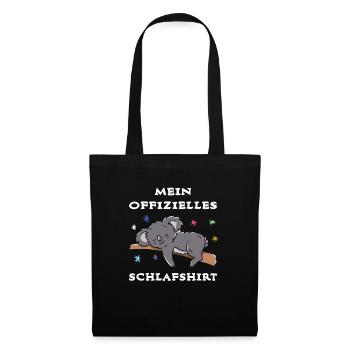 Ma chemise de nuit officielle mignonne chemise Koala - Sac en tissu - noir - Devant