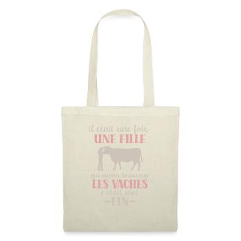Une fille qui aime les vaches - humour vache - Sac en tissu - nature - Devant