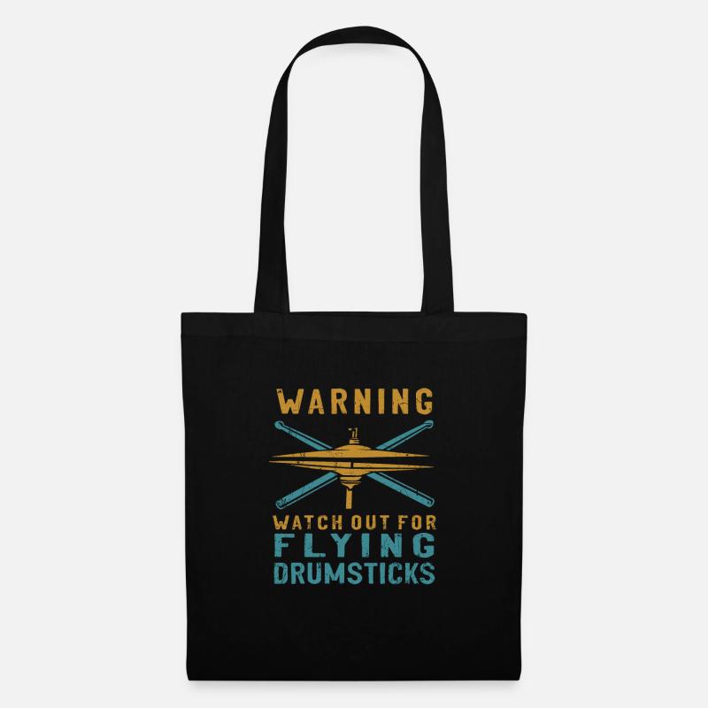 Warning Watch out for flying drumsticks... Drummer - Stoffbeutel - Schwarz