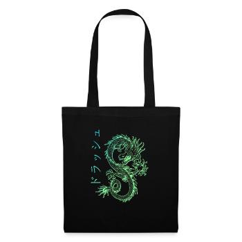 Japanischer Drache Kanji Streetwear Dragon E-Boy - Stoffbeutel - Schwarz - Vorne