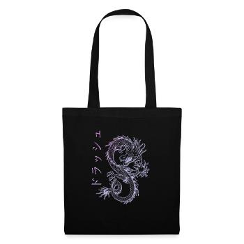 Japanese pastel vaporwave streetwear dragon - Tote Bag - black - Front