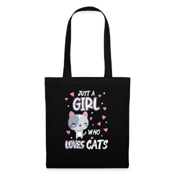 Just A Girl Who Loves Cats Funny Birthday Girls - Tote Bag - black - Front
