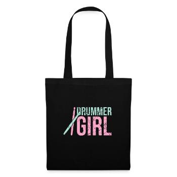 Drummer girl drums - Tote Bag - black - Front