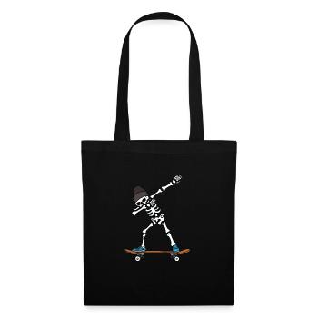 Dabbing skeleton on skateboard gift - Tote Bag - black - Front