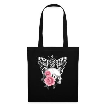 Night flowers gothic goth skull death skull punk - Tote Bag - black - Front