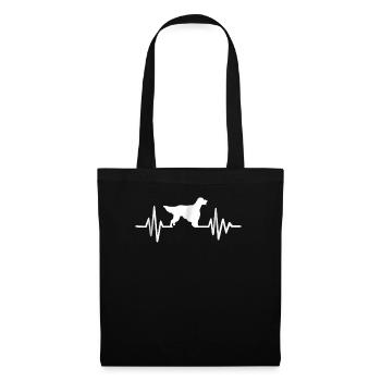Setter anglais Heartbeat - Sac en tissu - noir - Devant