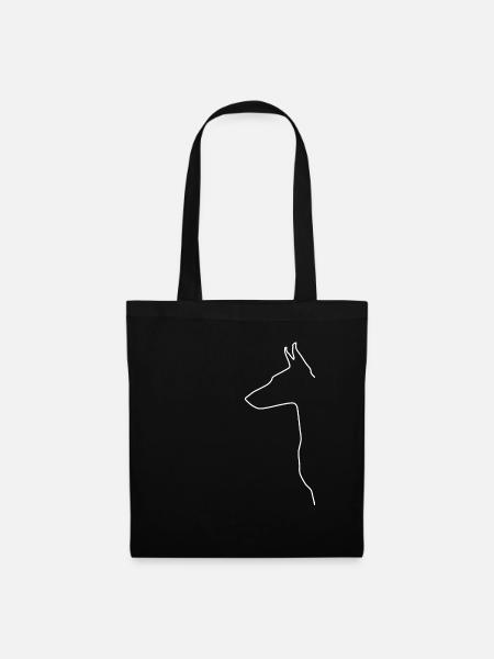 Doberman Pinscher Dobermann Geschenk - Stoffbeutel - Schwarz