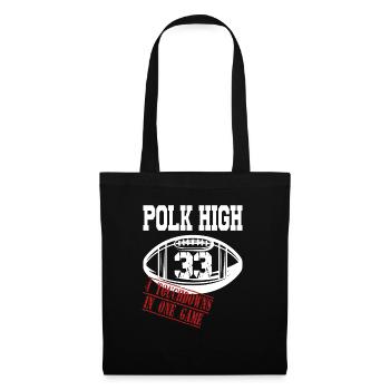 Cadeau pour homme Polk High American Football - Sac en tissu - noir - Devant