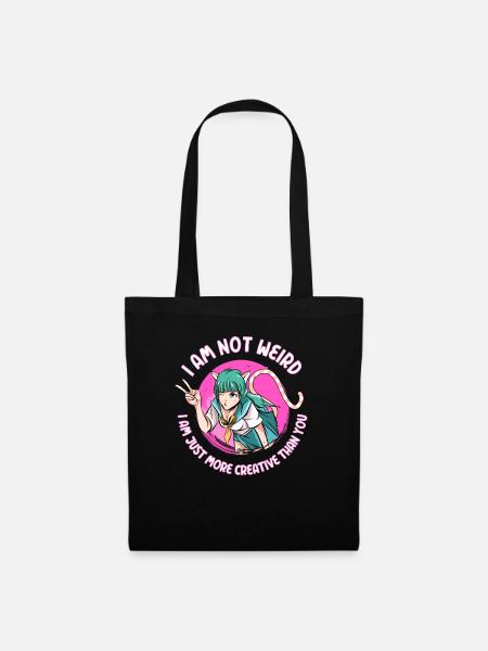 Anime Mädchen Geschenk - Stoffbeutel - Schwarz