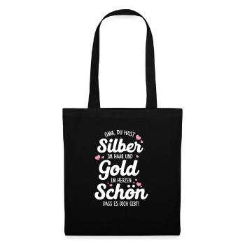 Oma Geschenk Omi Geschenk Beste Großmama - Stoffbeutel - Schwarz - Vorne