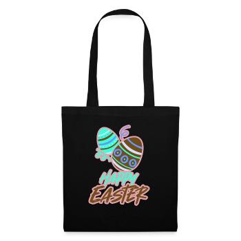 Pâques Lapin de Pâques Oeufs de Pâques Joyeuses Pâques - Sac en tissu - noir - Devant