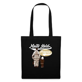 Feuerwehrmann Feuerwehr Papa Geschenk - Stoffbeutel - Schwarz - Vorne