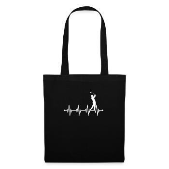 Golfeur avec un cadeau de battement de coeur pour les golfeurs - Sac en tissu - noir - Devant