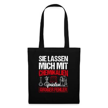 Chemie Mit Chemikalien Spielen Chemiker Laborant G - Stoffbeutel - Schwarz - Vorne