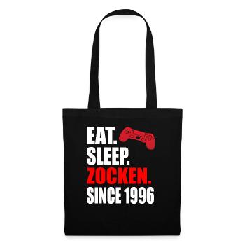 Eat Sleep Zocken Since 1996 25 - Stoffbeutel - Schwarz - Vorne