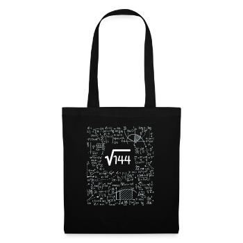 Enfants Racine Carrée De 144 Cadeau D'anniversaire 12 Ans - Sac en tissu - noir - Devant