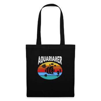 Aquarianer Geschenk Aquaristik Aquarium Fisch - Stoffbeutel - Schwarz - Vorne