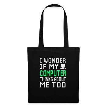 ordinateur - Sac en tissu - noir - Devant