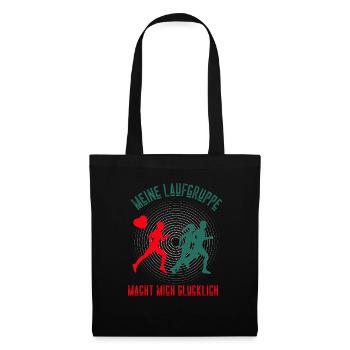 Laufen meine Laufgruppe macht mich glücklich - Stoffbeutel - Schwarz - Vorne
