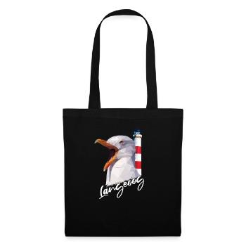 Langeoog Nordsee Insel Souvenir Geschenkidee - Stoffbeutel - Schwarz - Vorne