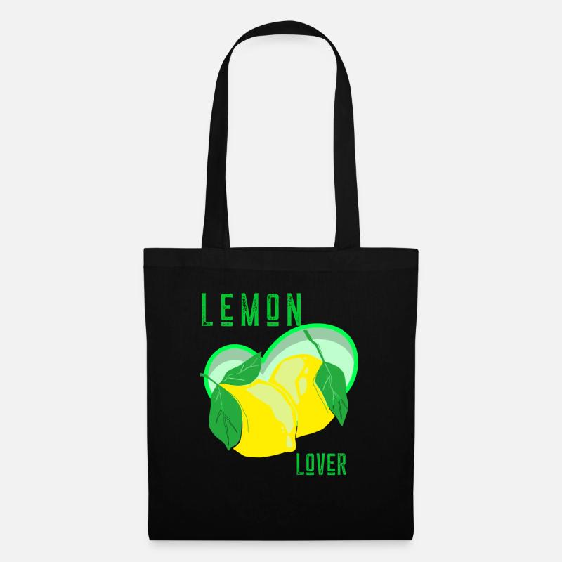 Lemon Lover Zitronen und Limetten - Stoffbeutel - Schwarz