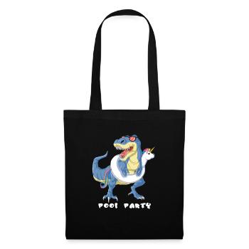 Pool Party Dinosaurier Einhorn - Stoffbeutel - Schwarz - Vorne