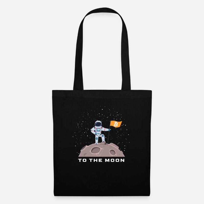 Bitcoin Crypto to the moon BTC Coin Astronaut - Stoffbeutel - Schwarz