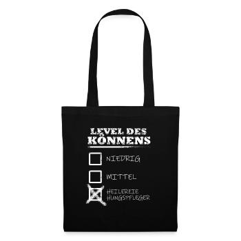 Level des Könnens Heilerziehungspfleger Geschenk - Stoffbeutel - Schwarz - Vorne