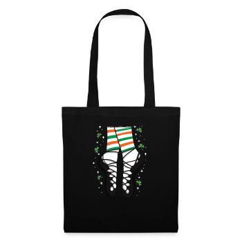 Cartoon Ghillies Irish Dance Gift - Stoffbeutel - Schwarz - Vorne