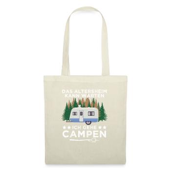 Camping Opa Wohnwagen Womo Geschenk - Stoffbeutel - Natur - Vorne