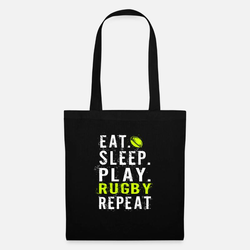 Eat sleep Rugby - Stoffbeutel - Schwarz