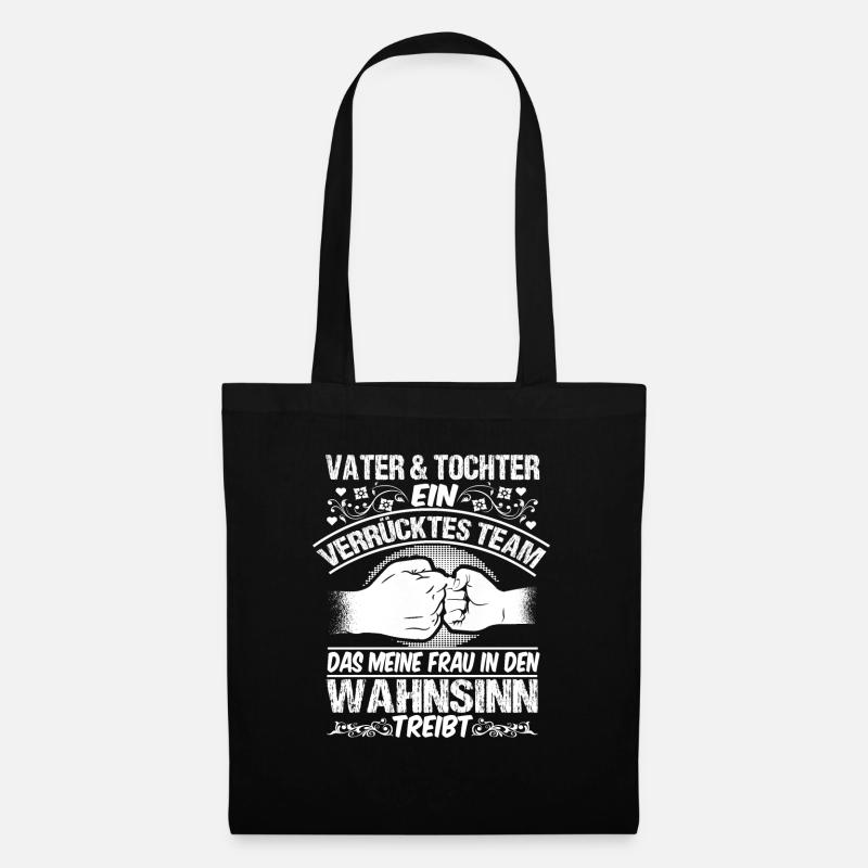 Vater Tochter Sprüche Vatertag Geschenk Papa - Stoffbeutel - Schwarz