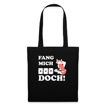 Doppelkopf Fang mich doch Fuchs Schafkopf Geschenk - Stoffbeutel - Schwarz - Vorne