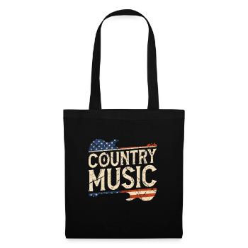 Country Vintage Guitare - Sac en tissu - noir - Devant