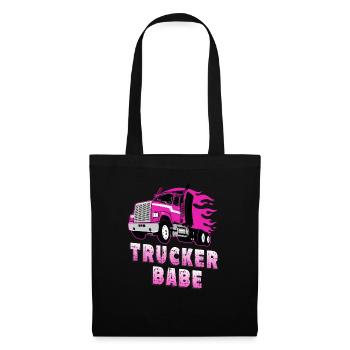Trucker Babe - LKW Fahren - Stoffbeutel - Schwarz - Vorne
