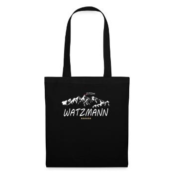 Watzmann Herz Wandern Berge Damen Alpen Geschenk - Stoffbeutel - Schwarz - Vorne