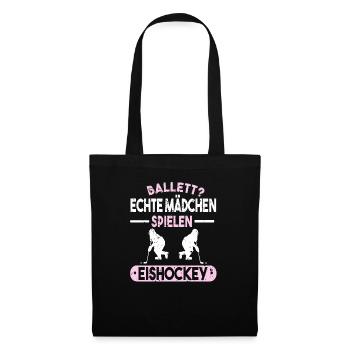 Eishockey Eishockey Sprüche Geschenk - Stoffbeutel - Schwarz - Vorne