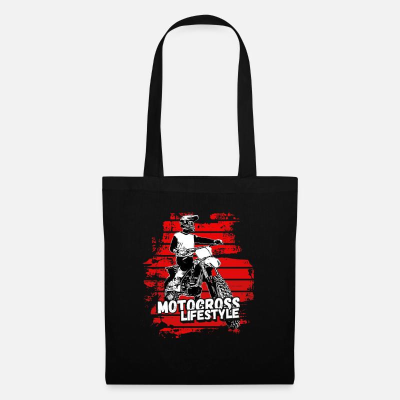 Motocross Design Enduro / Geschenkidee / MX Retro - Stoffbeutel - Schwarz