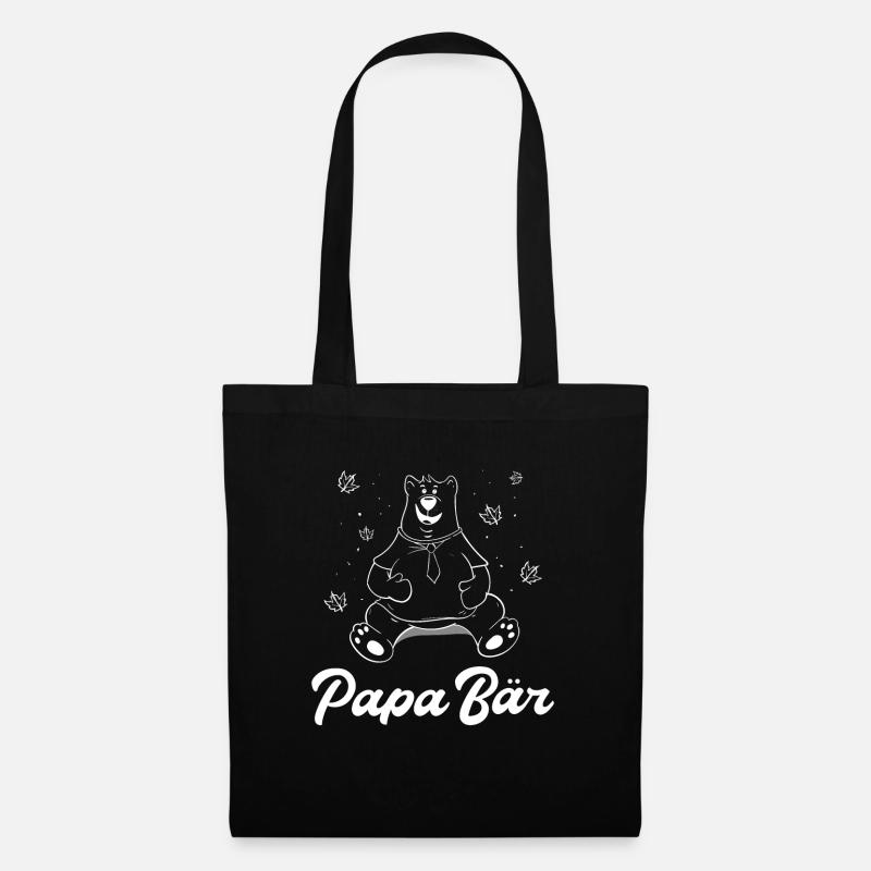 Papa Bär Geschenkidee - Stoffbeutel - Schwarz