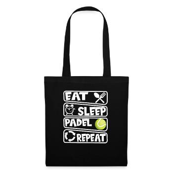 Eat Sleep Padel Repeat - Stoffbeutel - Schwarz - Vorne
