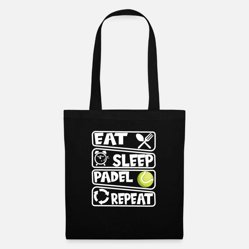 Eat Sleep Padel Repeat - Stoffbeutel - Schwarz
