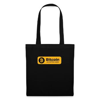 Bitcoin accepted here Bitcoin logo Crypto BTC - Sac en tissu - noir - Devant