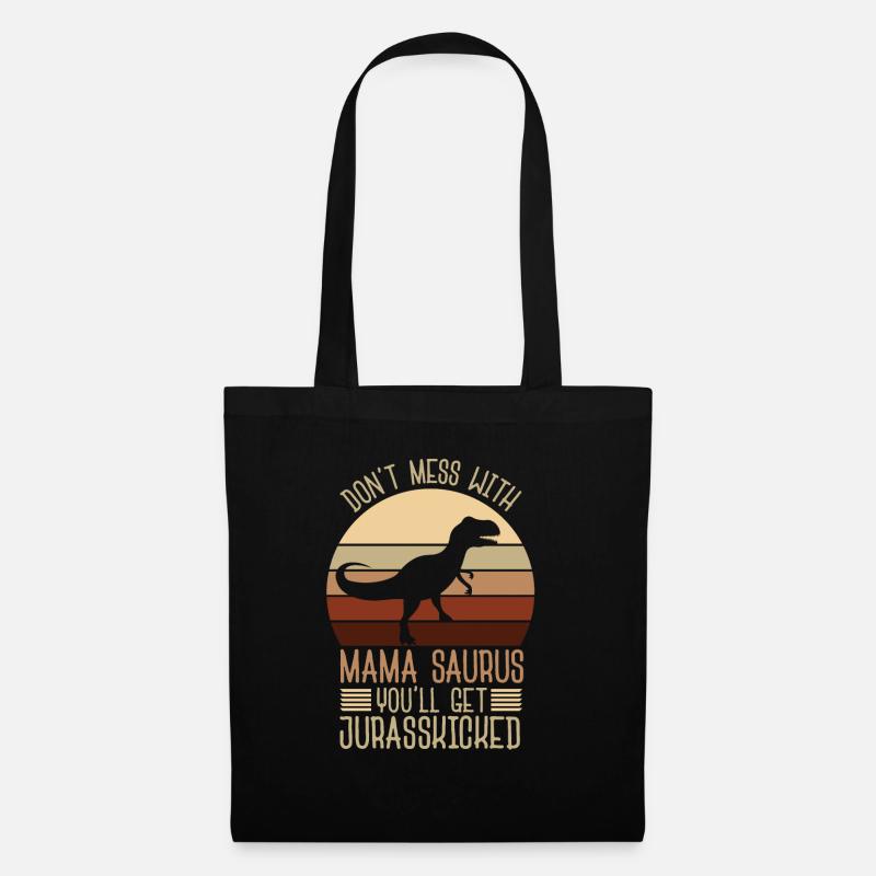 Mama Saurus - Stoffbeutel - Schwarz